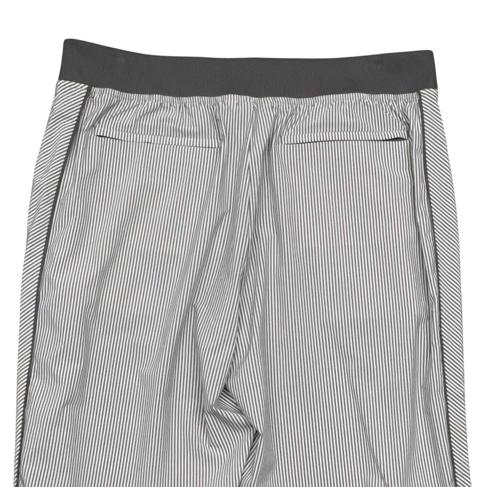 Athleta Brooklyn Textured Ankle Pants 14 Gray White Striped Commute Vacations - Picture 3 of 8
